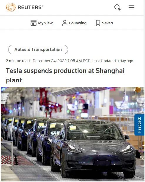 突发！特斯拉上海工厂被曝已停产！原因未知